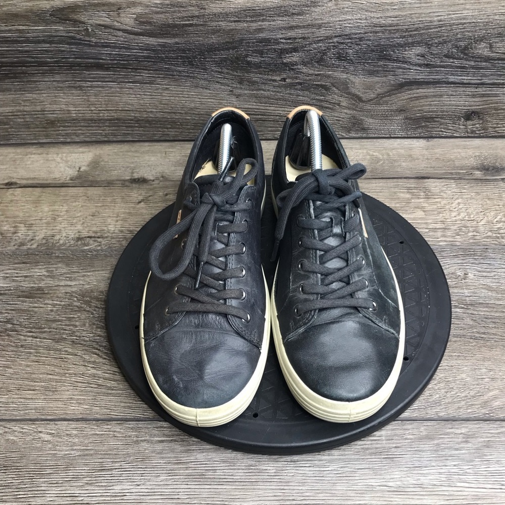 ECCO Soft 7 Casual Leather Shoes Black White Men’s Size 8 - Picture 2 of 9